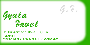gyula havel business card